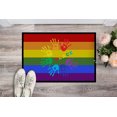 thumbnail image 2 of Caroline's Treasures CK8020JMAT Gay Pride Peace Hands Doormat 24x36, 36"L x 24"W, multicolor, 2 of 4