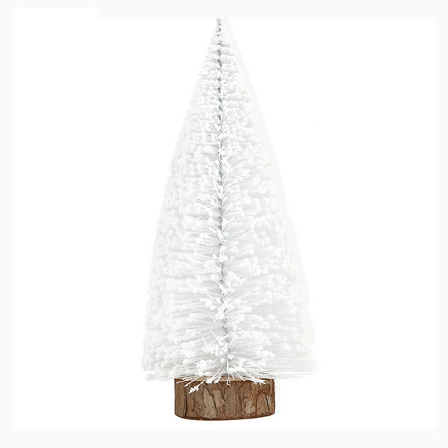 B White Mini Christmas Tree Decor, Small Tabletop Tree For Bar Shop Window, Festive Holiday Decoration Ornament