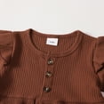 thumbnail image 6 of 2T Baby Girls Clothes 3T Girls 3PCS Sweater Outfits Set Solid Color Toddler Girls Long Sleeve Top Pants Set with Headband Brown, 6 of 10