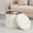 Warm White, variant on LEDREM Storage Ottoman, PU Leather Vanity Stool with 65L Hidden Compartment, Round Foot Rest Bench for Bedroom, Pink