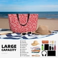 thumbnail image 5 of Ratiio Red Hibiscus Flower Print Large Capacity Beach Travel Bag, Polyester Waterproof Tote Bag with Zipper for Vacation and Daily Use, 5 of 6