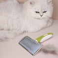 thumbnail image 4 of FHBVT Peigne Aiguille Haut Bas pour Animaux 6.97x4.72 Po Pointes Rondes Décalées Perles Nœud Élimination Résistant à la Rouille Prise en Main Confortable pour Chats en Peluche Chiens Toilettage Quotidien Beauté Flottant Poils Soins des Animaux Décor, 4 of 6