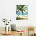 thumbnail image 2 of Nawypu Palm Trees Canvas Wall Art: Coastal Beach Picture Artwork Tropical Ocean Scene Painting Abstract Seascape Print for Modern Living Room Bedroom Bathroom 16x20 inch, 2 of 4