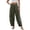 C-Army Green326, variant on DHFJKG Womens Harem Pants Summer Casual Loose Fit Mid Rise Pleated Solid Color Tapered Pants With Pockets Lightweight Linen Soft Leisure Trousers