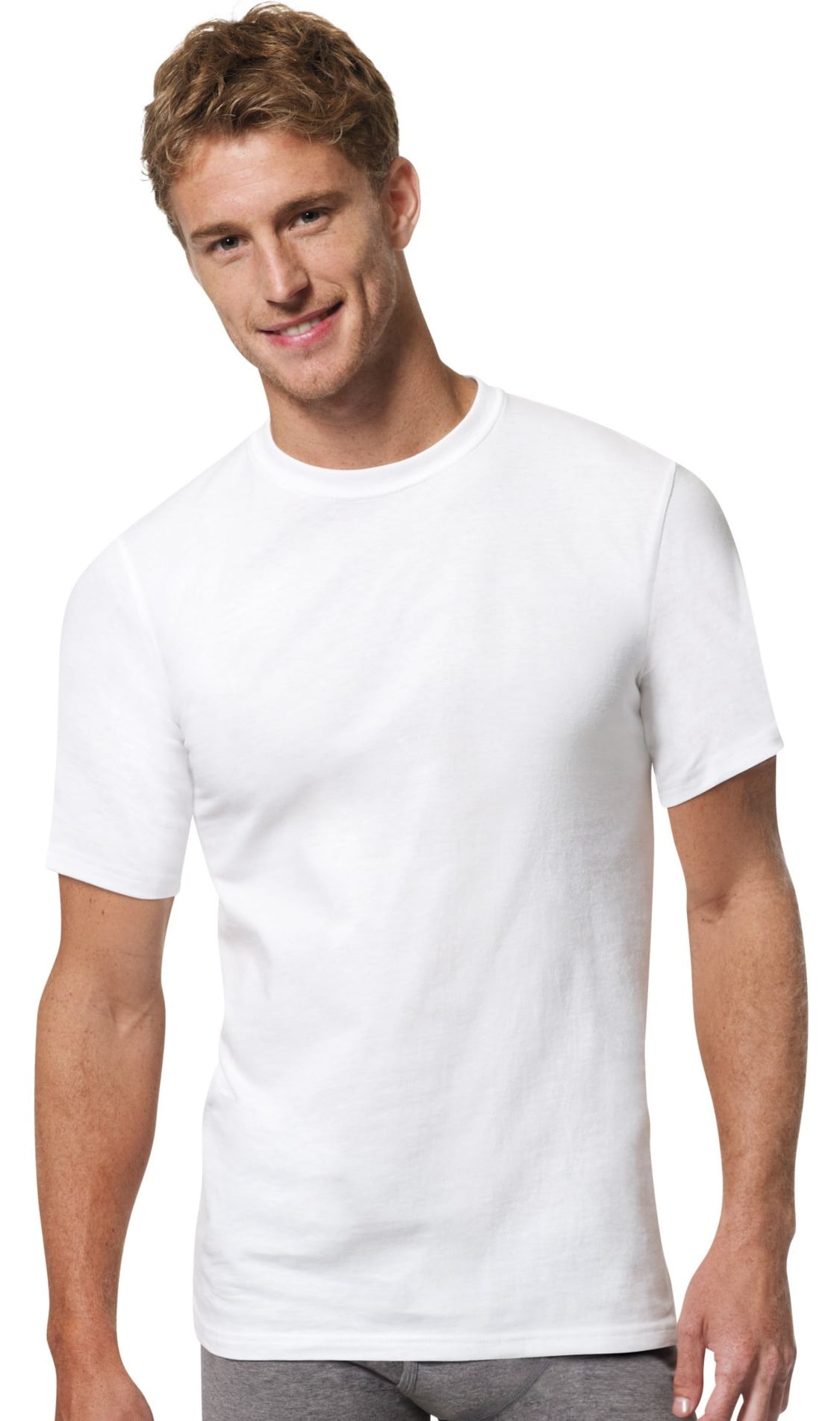HANES PLATINUM MEN WHITE 5PACK TAGLESS CREWNECK UNDERSHIRT TSHIRT