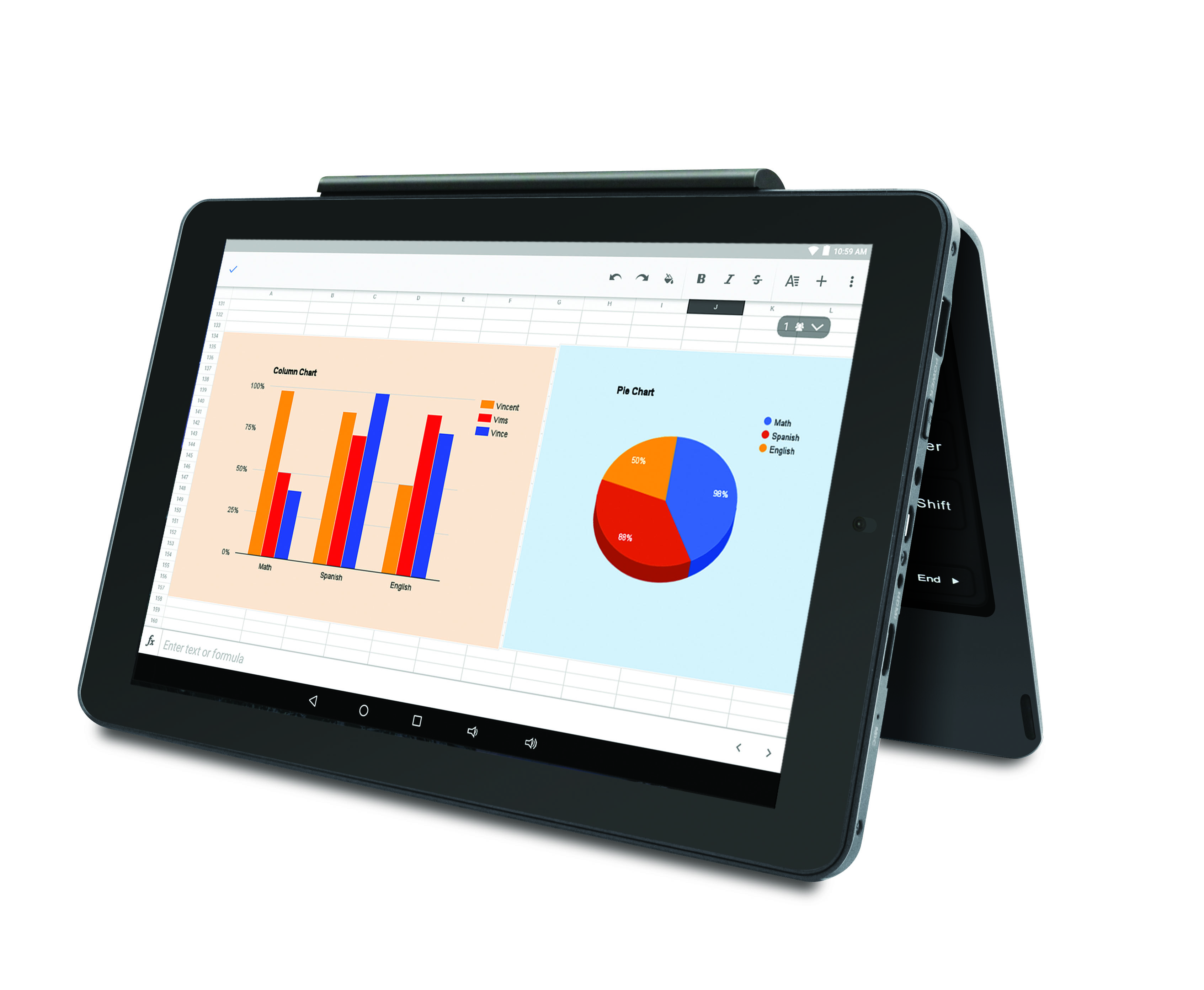 RCA Galileo Pro 11.5" 32GB 2-in-1 Tablet with Keyboard Case Android OS, Charcoal (Google Classroom Ready) - image 4 of 5