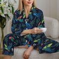 thumbnail image 6 of Balery Dinosaur Pattern Pajama Sets for Women Long Sleeve 2 Piece Sleepwear Loungewear Sets Soft PJ's with Pockets Long Sleeve Comfy Pj Sets-Small, 6 of 7