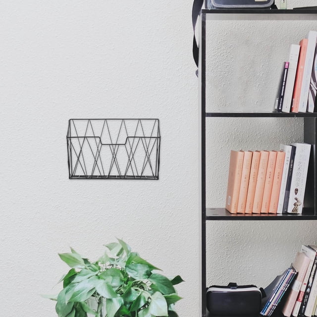 BESTYASH Organizador De Pared De Metal Negro Para Revistas Y Documentos Con Decorativo Resistente Para El Hogar