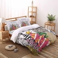 thumbnail image 3 of Merry Christmas Tree Twin Size Comforter Set, Graffiti Pink Tree Abstract Snowflake Soft Bedding for All Seasons, 4 Pcs Bed Set with 1 Comforter (68"x86") ,1Sheet(66"x116"), 2 Pillowcases (19"x29"), 3 of 7