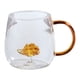 thumbnail image 5 of Taza de vidrio hecha a mano con forma de animal y planta, taza de agua, linda taza para café, leche y asa colorida., 5 of 8