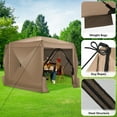 thumbnail image 5 of COBIZI Pop up Gazebo 15x15 Extra Large Screen Tent Screen House for Camping, Camping Outdoor Screened Gazebo with 7 Sidewalls, Portable Hub Tent with Carrying Bag and Ground Stakes, Khaki, 5 of 9