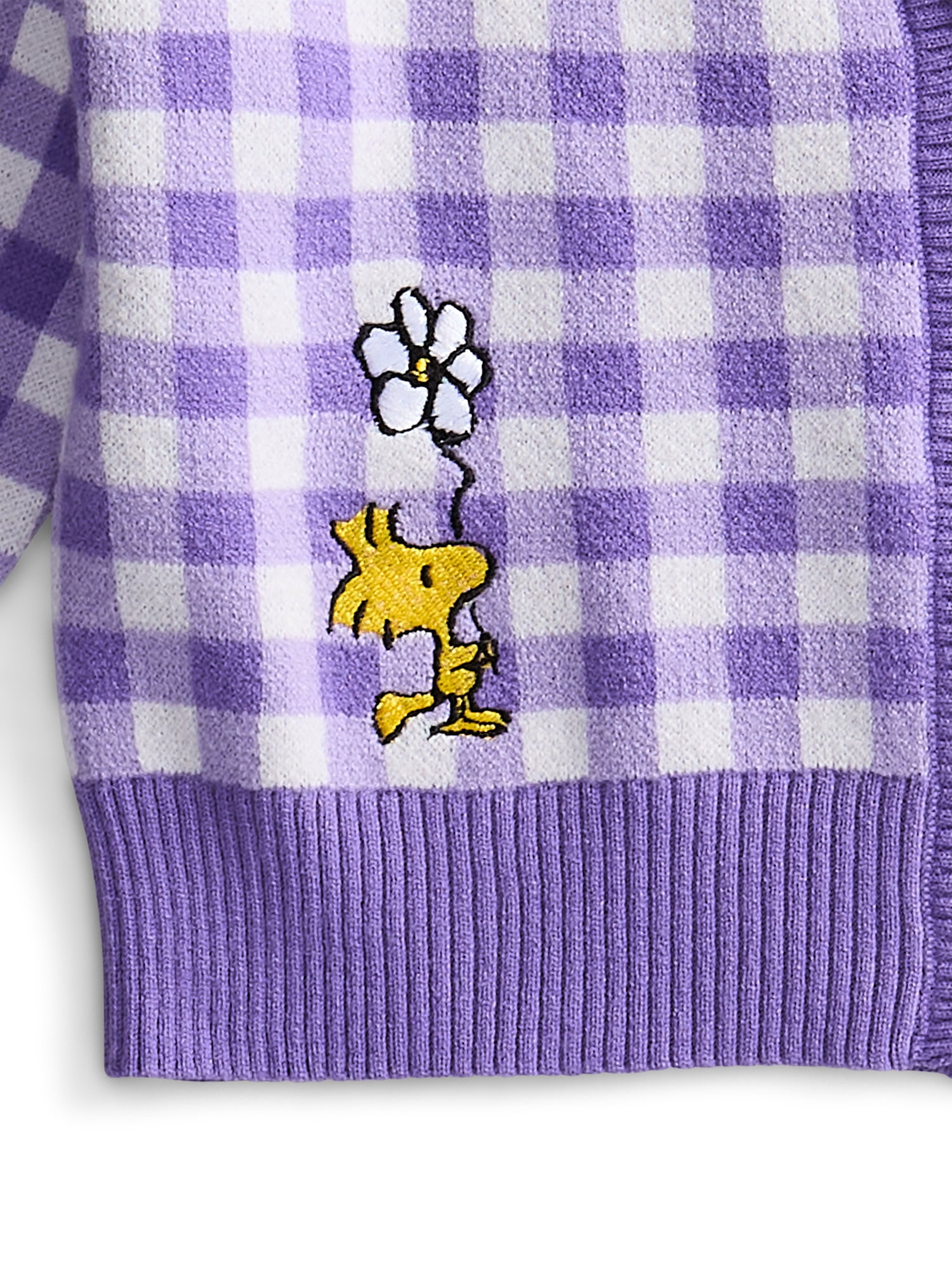 Peanuts Button Down V Neck Cardigan with Long Sleeves, Sizes XS-XL