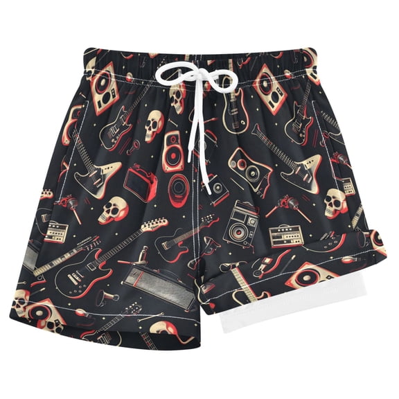 joogoo Guitar Skull Player Boys Swim Trunks Beach Swimsuit Shorts Boxer 8Y
