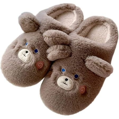 

CoCopeaunt Women Cute Bunny Slippers Fluffy Fleece Plush Memory Foam Rabbit Ear Slipper Indoor Outdoor Home Shoes