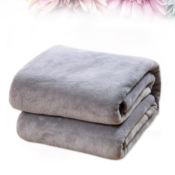 WASHWEPE Solid Color Flannel Fleece Blanket Silver Grey Bed Blanket For Couch And Warm For Home Decor And All Year