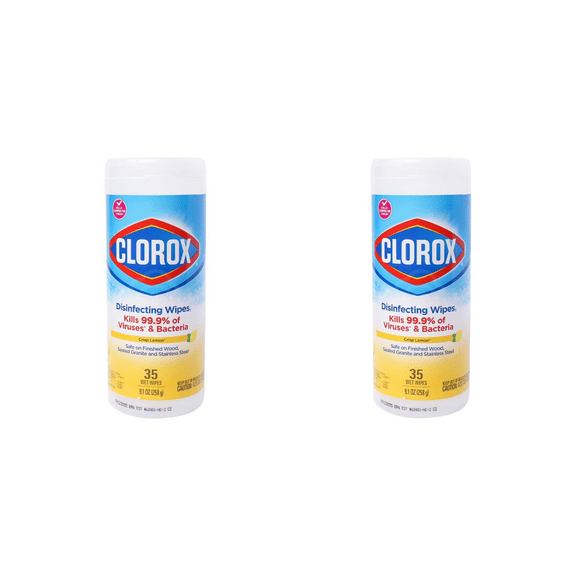 Clorox Disinfecting Wipes – Crisp Lemon (35 x 2 Wet Wipes) – 2 Pack bottles