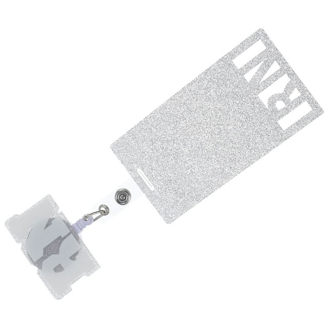 unbranded Badge Acrílico Glitter Con Clip Para Uso Enfermería Resistente Y Plateado