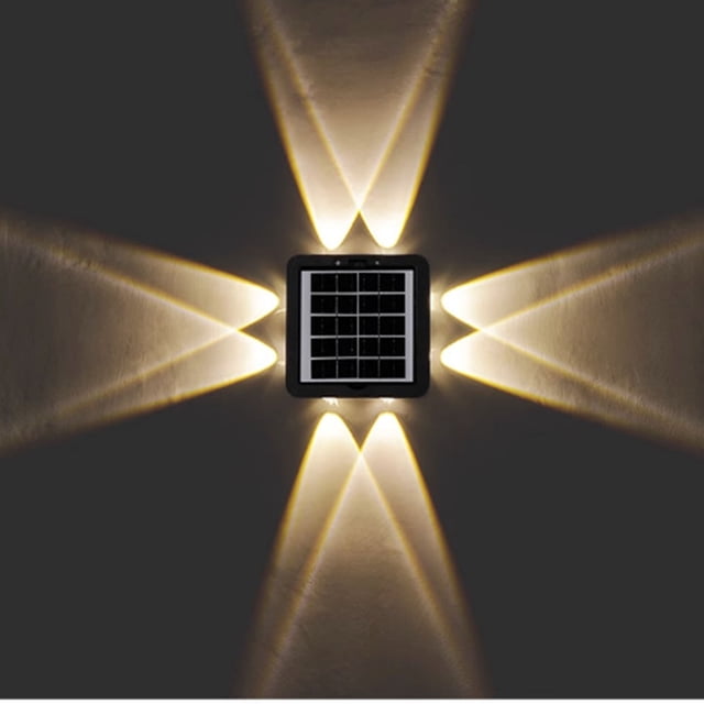 Fiudx Liquidación De Ahorros De Verano Luces Decorativas Al Aire Libre De La Arandela De La Pared De La Cerca Iluminada Cuatro Del Ambiente Del Patio Del Jardín
