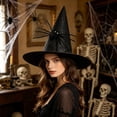thumbnail image 7 of 2026 Halloween Indoor Decorations Piece Classic Pointed Wizard Hat With Black Bug Ornament Non Woven Fabric For Adult Kid Role Outfit Halloween Party Dress Up And Holiday Wear Accessories, 7 of 7