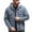 Dark Blue, variant on Men's Denim Jacket Fake Two Piece Hooded Drawstrings Button Down Jean Coats Long Sleeve Trucker Jackets with Flap Pockets Black XXXL