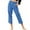 Blue, variant on Riforla Womens Pants Casual Solid Color Pockets Zipper Elastic Button Waist Straight Leg Long Trousers Beige XL