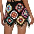 thumbnail image 5 of Traje de baño de verano para niñas y mujeres, pareo de ganchillo con borlas colgantes, Falda, 5 of 5