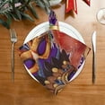 thumbnail image 2 of Coolnut Mardi Gras Cloth Napkins Set of 4, Oversized Washable Reusable Polyester Dinner Table Napkins for Family, Restaurant, Party Decor, 20 x 20 Inch, 2 of 7