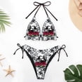 thumbnail image 2 of DHFJKG Bikini Swimsuits For Women Two Piece Set Side Tie Halter Triangle Top Thong Bottoms Summer Pool Party Outfit Stylish Beachwear, 2 of 4