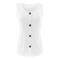 thumbnail image 3 of Ruyang Tank Tops for Women Women's Crew Neck Casual Solid Color Button Decorated Small Tank Top Loose Workout Shirts Women, 3 of 4