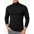 thumbnail image 2 of URBAN BUCK Men Turtleneck Long Sleeve Slim Fit Shirt - Ultra Soft Cotton Premium Winter Sweater - Warm Pullover Fitted Sweatshirt Kyle Black (S), 2 of 7