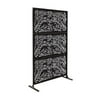 GardenAccents Laser Cut Decorative Steel Privacy Panel, Metal Fencing Perfect for Indoor/Outdoor (4' x 2' WeepingWillow Black 3 Piece)