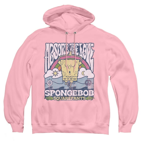 SpongeBob SquarePants Absorb The Love Poster Adult Pull-Over Hoodie, Pink, 2X-Large