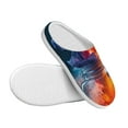 thumbnail image 3 of Rateoe Modern Art Red And Blue Colors Print Women's Men's Cotton Knit Slippers Lightweight Memory Foam Indoor House Shoes with Anti-Skid Sole-42/43, 3 of 7