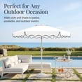thumbnail image 5 of Best Choice Products 7.5ft Patio Market Umbrella with Wavy Trim, Fade-Resistant, Crank & Tilt, Wind Vent - White, 5 of 8