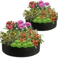 thumbnail image 1 of Paquete de 2 camas de plantación de jardín elevadas de tela de 100 galones, bolsas de cultivo de plantas redondas resistentes, contenedor de plantación no tejido transpirable, 1 of 5