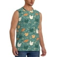 thumbnail image 2 of Fotbe Men's Flowe Rooster Print Men's Sleeveless Muscle Tank Tops Casual T-Shirts for Gym Workout Beach-3X-Large, 2 of 8