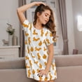 thumbnail image 3 of Picia Cartoon Squirrel Pattern Women’s Nightdress – Casual Short-sleeved Loose-Fit Sleepwear, Soft Cotton Short-Sleeve Sleep Shirt for Relaxation & Comfort, 3 of 6