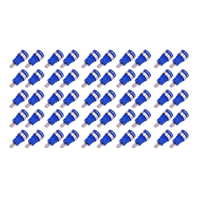 50Pcs Banana Socket 4mm High Current Discharge Long Service Life Good Transmission Electrical Test AccessoriesBlue