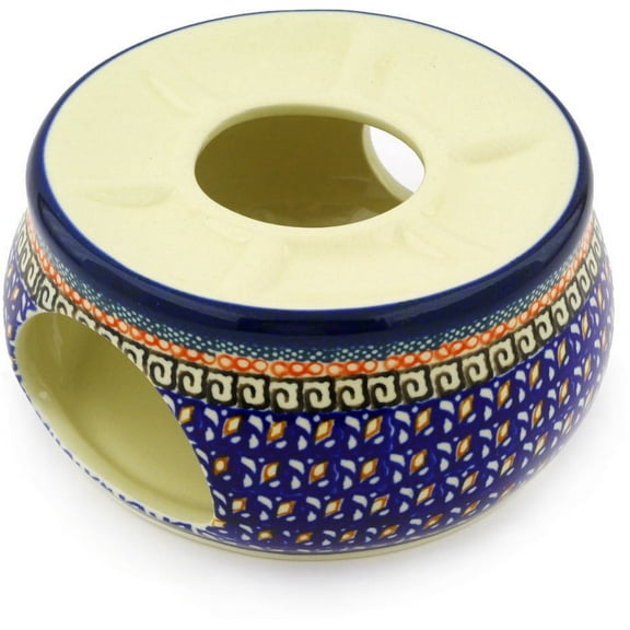 Polish Pottery 5½-inch Heater (Poppies Theme) Signature UNIKAT Hand Painted in Boleslawiec, Poland Certificate of Authenticity