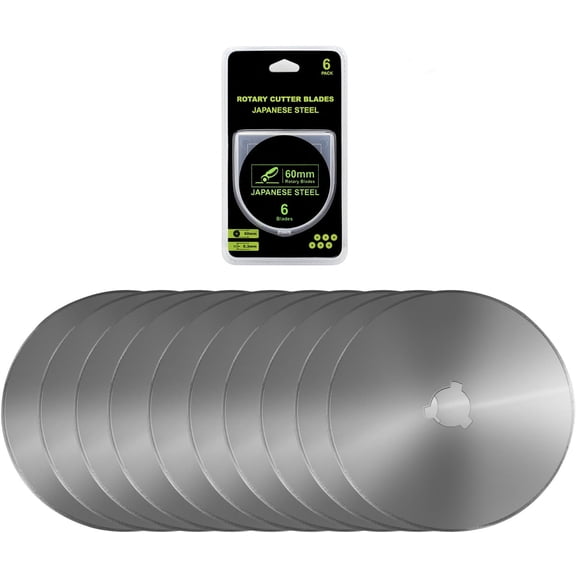 60mm Rotary Cutter Blades 10 Pack Replacement Blades Fits Fiskars, OLFA for Quilting Scrapbooking Sewing Arts & Crafts Sharp and Durable Cutter Blade