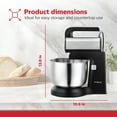 thumbnail image 3 of Holstein Housewares - 250W 5-Speed Hand and Stand Mixer with LED Light, Black/Stainless Steel, 3 of 9