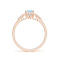 thumbnail image 2 of ANGARA Natural Vintage Style Oval Aquamarine Ring with Diamonds in 14K Rose Gold for Women (Size-7x5mm) | March Birthstone, Birthday, Anniversary, Jewelry Gift for Women | Natural Aquamarine Ring, 2 of 9