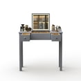 thumbnail image 5 of Organizedlife Facilehome Modern Makeup Dressing Table Set with LED Lights and Mirror, Gray, 5 of 12
