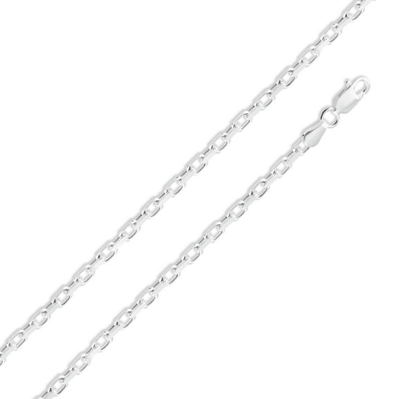 925 Sterling Silver Diamond-Cut Forzatina Cable Link 120 Chain 3.2mm Italy 24" Jewelry Female Unisex