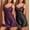 Black+purple, variant on 2 Pack Sexy Nightgowns for Women Satin Lingerie Babydoll Negligee Slip Nightie Teddy Chemise