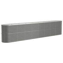 vidaXL Garden Raised Bed Powder-coated Steel 130.7"x15.7"x26.8" Anthracite