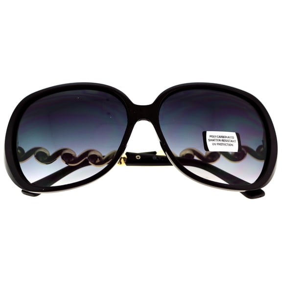 Black & Gray Colored Composite Oversize-Sunglasses #3876