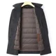 thumbnail image 4 of Abrigo de lana de doble cara para hombre, largo medio, informal, cuello de traje de lana, forro de plumón de pato, chaqueta cálida y ajustada, 4 of 4