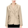 thumbnail image 2 of Blazer de mujer de invierno sólido de moda estilo callejero traje chaqueta de mujer abrigo, 2 of 6