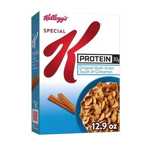 Kelloggs Special K Protein Breakfast Cereal, Protein Cereal, Family Breakfast, Original Multi-Grain Touch Of Cinnamon, 12.9Oz Box (1 Box) - Pack of 2